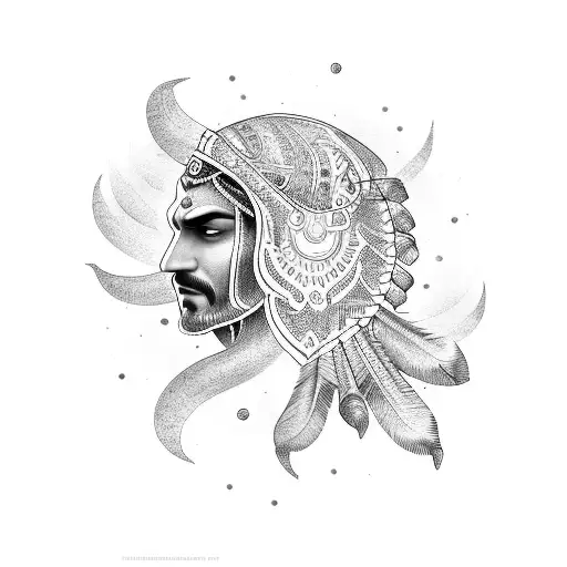 Indian Falg With All Arm Force Logo