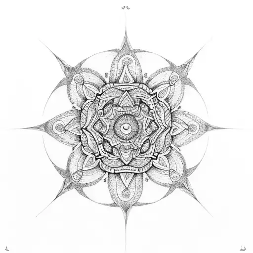 Mandala With Aries For Hand