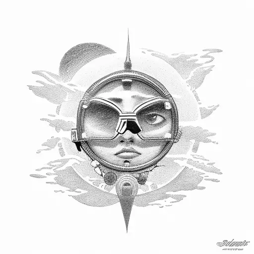 Sun With A Little Diver Inside