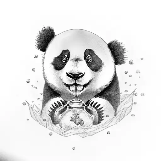 Panda Hugging An Ice Cube