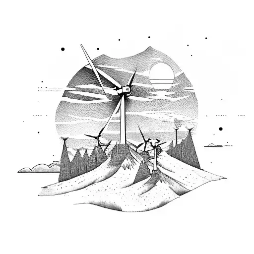 Wind Turbines Mountain