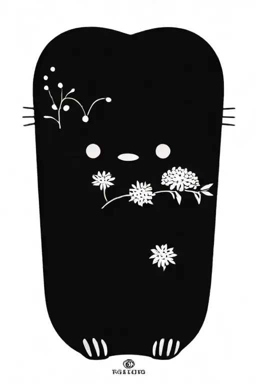 Totoro Holds A Flower Made Entirely Of Susuwatari Shaped Like Zodiac Aries