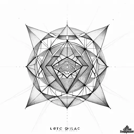 Geometry Lines With Leo Zodiac And Mandala