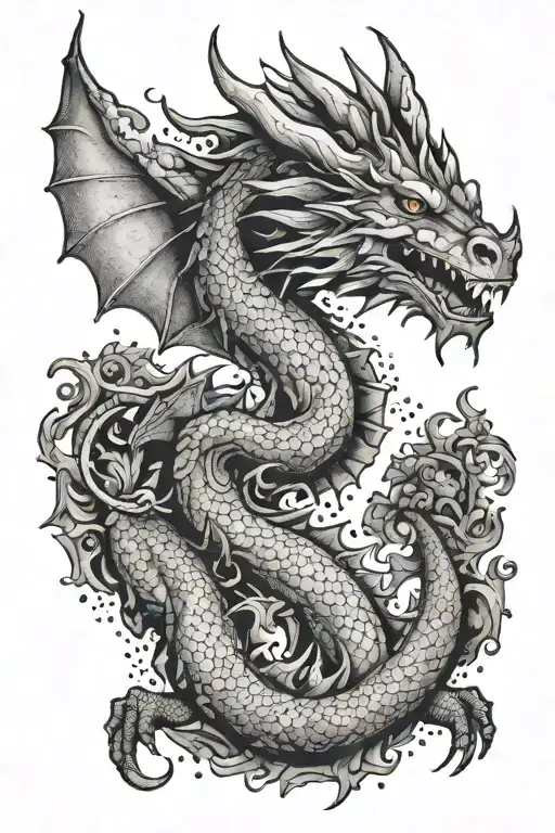 European Dragon In Scandinavian Style