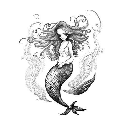Mermaid With Curls
