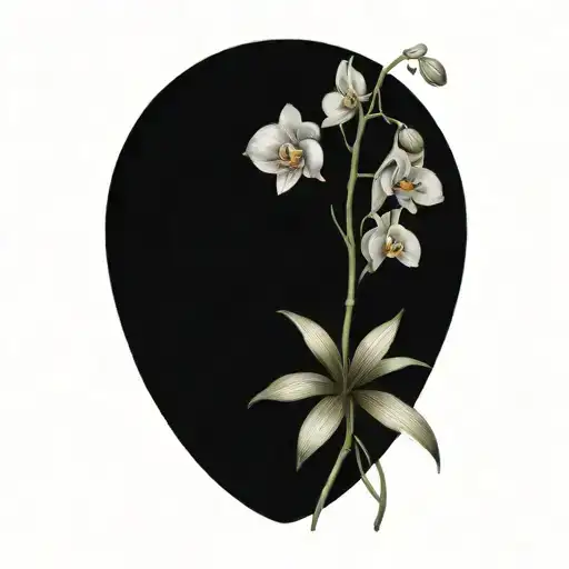 Orchid Flower With Leaves