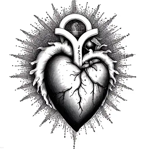 Sacred Heart Black Grey