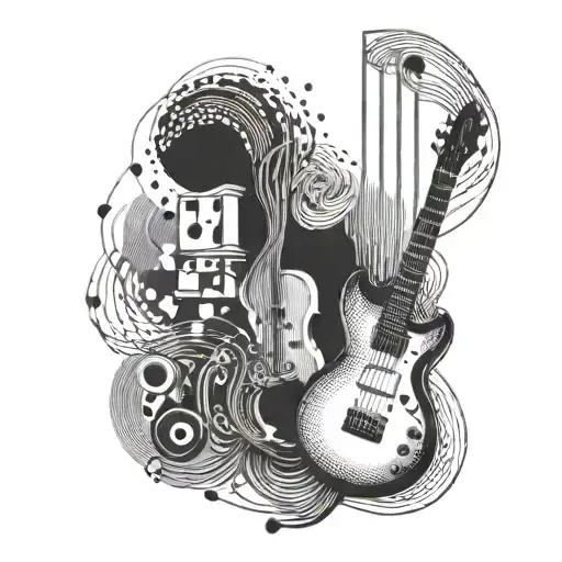 An Abstract Design Representing The Interconnectedness Of Music And Electricity