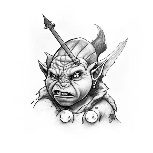 Cute Baby Orc With Spear