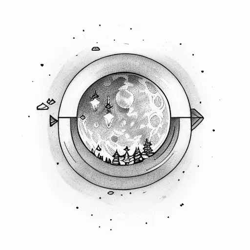 Simple Moon Shinning Purple Light