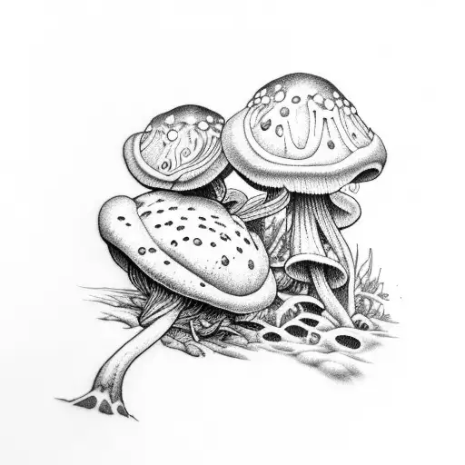 Mature Mushroom Fern Frog