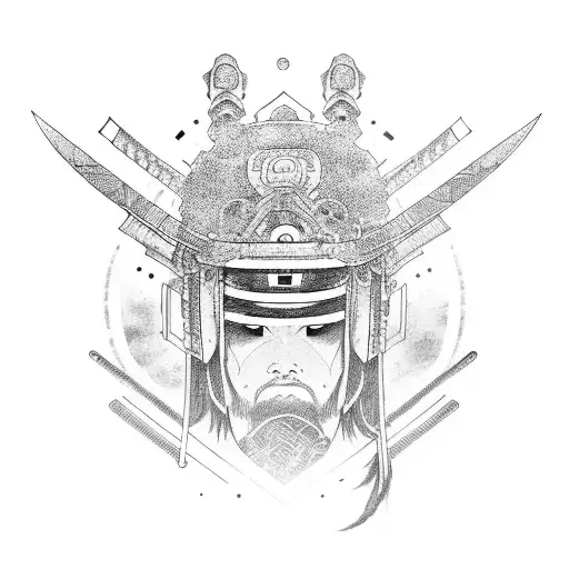 Samurai With Cosmic Sky Above