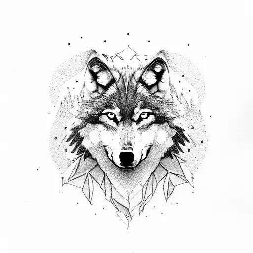 Wolf Surrounded By Trees
