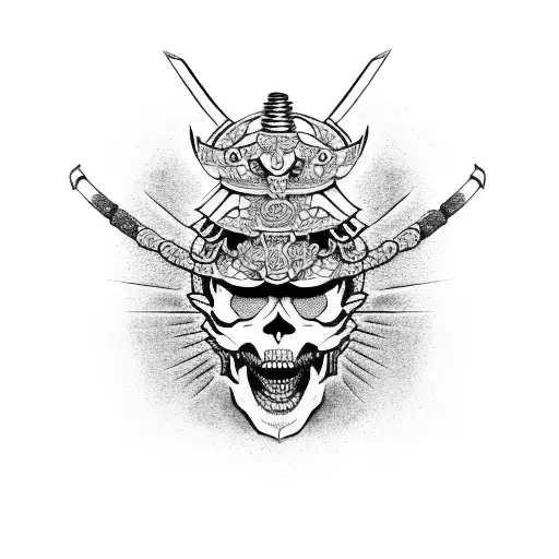 Samurai Skull With Hannya
