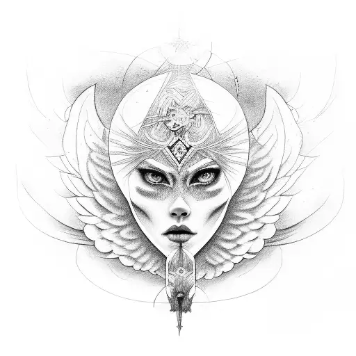 Angel Serafin Con Ojo En Medio En Llamas