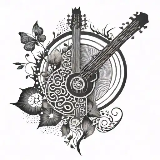 A Dotwork Tattoo Inspired By The Intricate Patterns Of Nature And Music