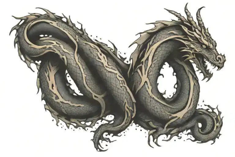 Dragon In The Shape Of An Infinity Symbol
