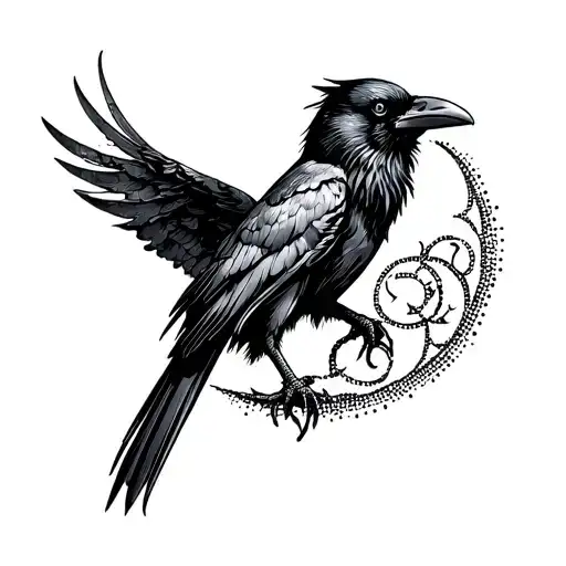 Raven Marked With Vking Runes