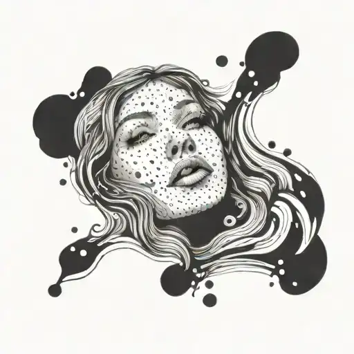 Outline Of Someone's Face Emerging From Water