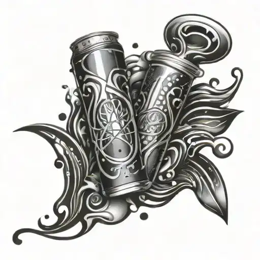 An Abstract Tattoo Design Inspired By Energy Drink Cans