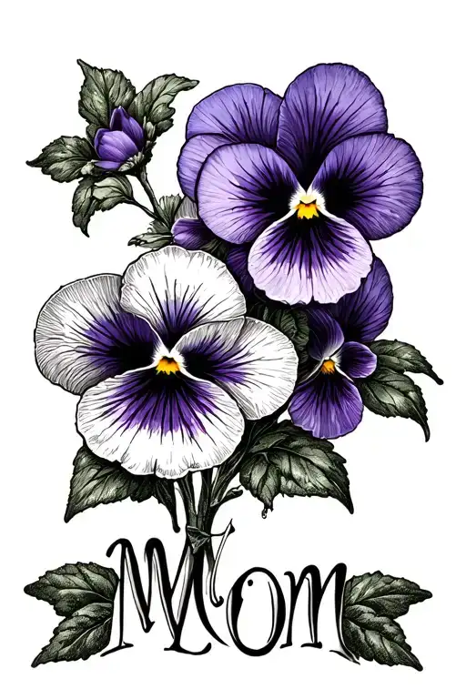 Pansy Flowers With To My Mom