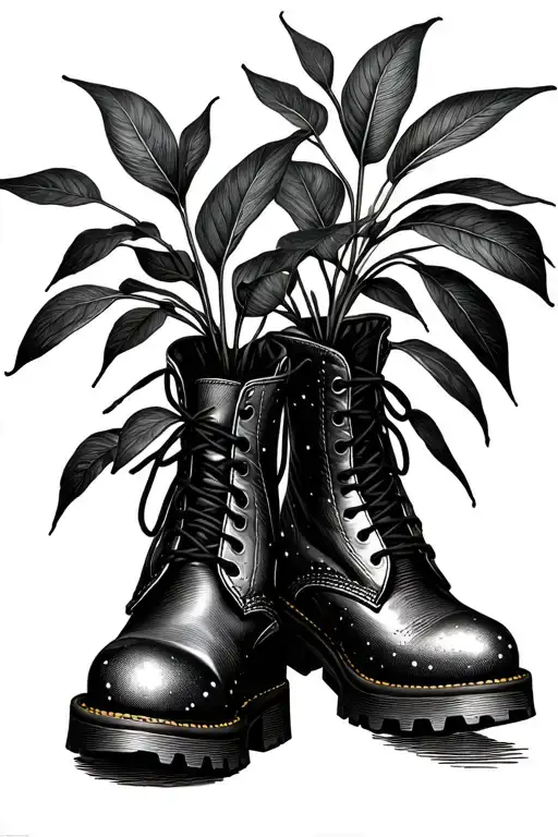 Plant Ankle Boots And Stand