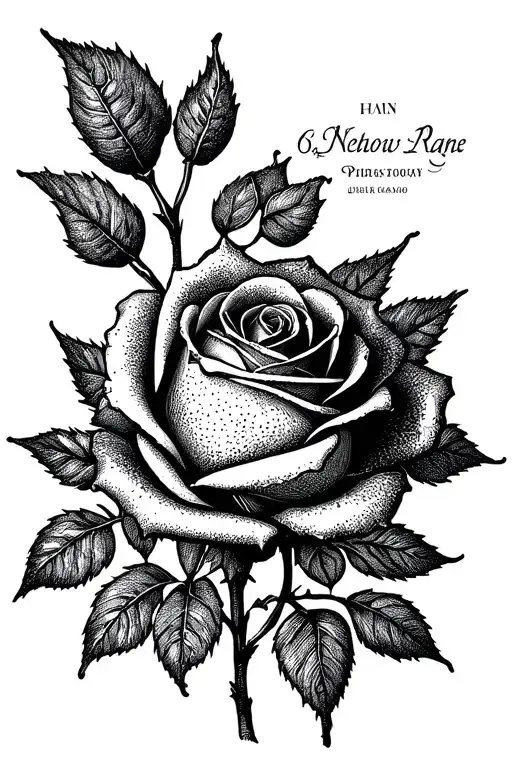 Rose With My Siblings Names Incorporated Into The Design