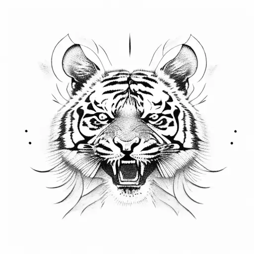 A Tiger Holding The Sun In Its Paws