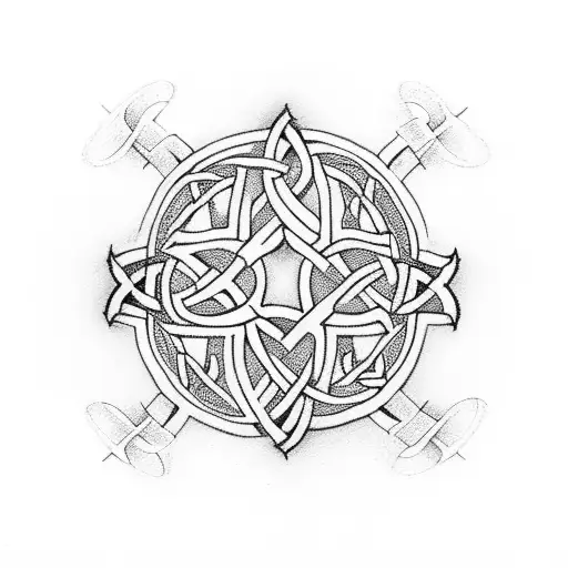 Celtic Knot With Shamrock And Celtic Cross