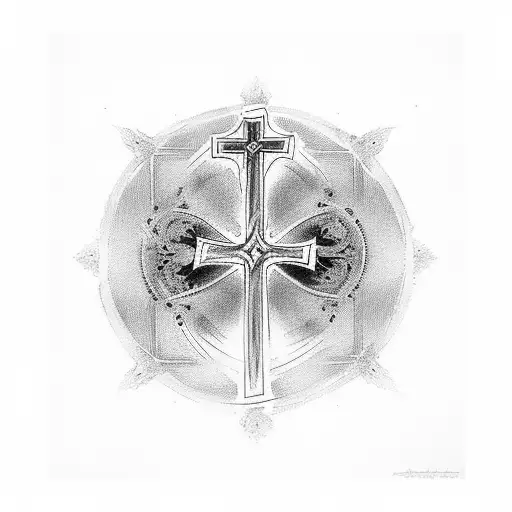 Christian Cross Surrounding Wolf