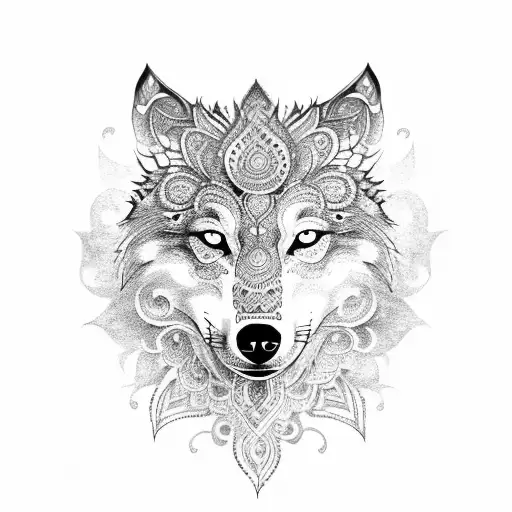 Mehndi Wolf Back