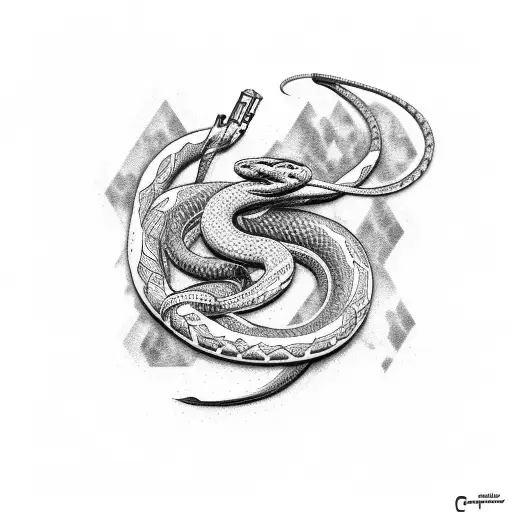 Cosmonaut Fighting With Snake