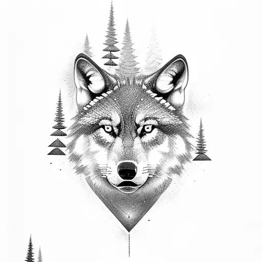 Dark Forest With Wolves And The Letters Hard As Rock Sweet As Sugar Soft As Snow