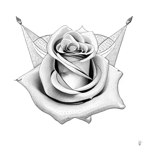 An Arrow With A Rose Rotating Around It