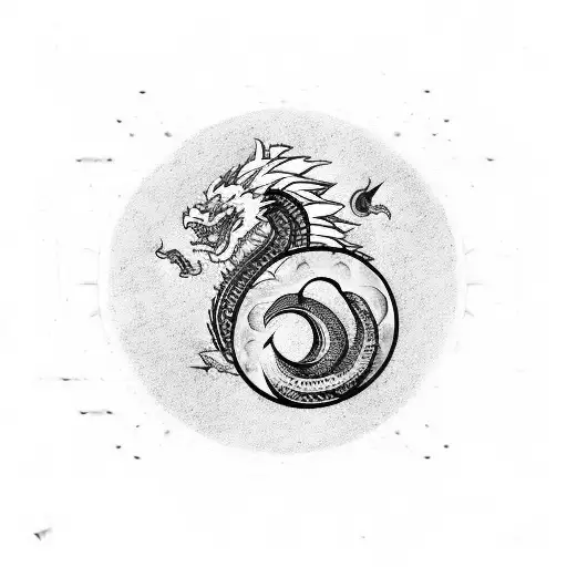 Yin And Yang Dragon Ball Goku Samurai Asian Time