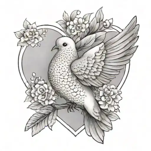 A Peaceful Dove Carrying An Heart To Represent Guidance
