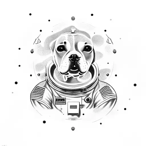 Astronaut Pitbull Dog In Space