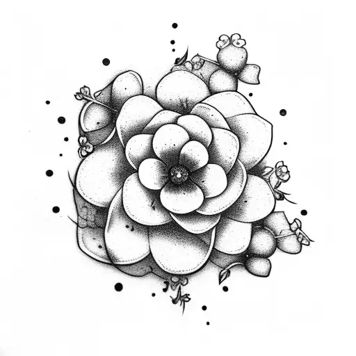 Vine Of Forget Me Not Flower As Line Drawing