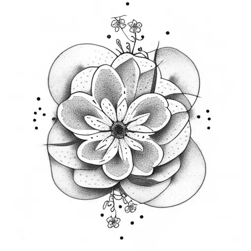 Forget Me Not Flower As Line Drawing