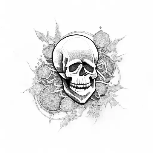 Old School Skull Motorbike