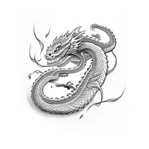 Baby With A Dragon And A Snake