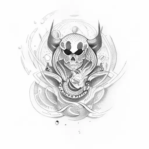 Random Tattoo With Black And Red