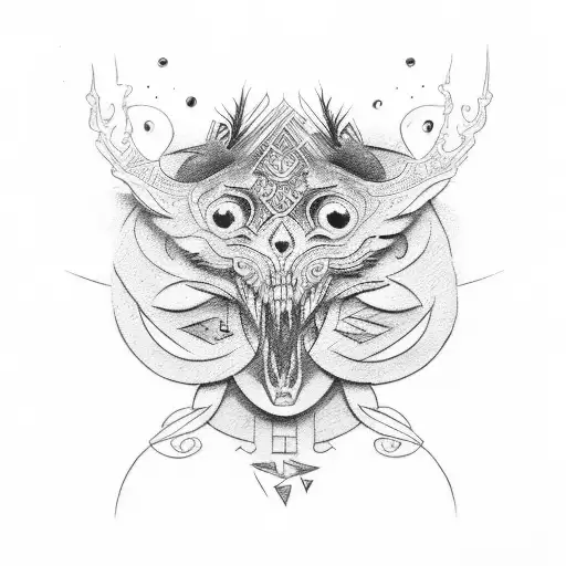 Random Tattoo With Black And Red