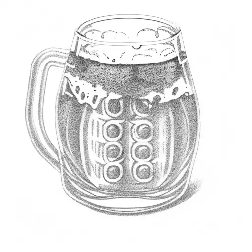 Beer Mug Tattoo With Semicolon Handle