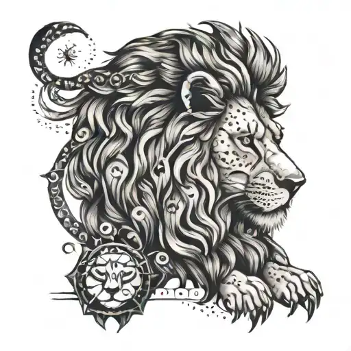 Lion And Zodiac Sign