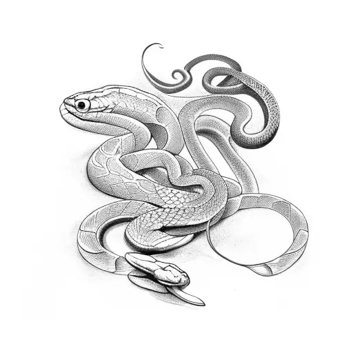 Snake With Daffodils Inside It