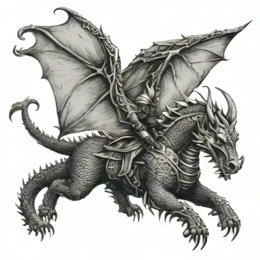 Knight Dragon Flying