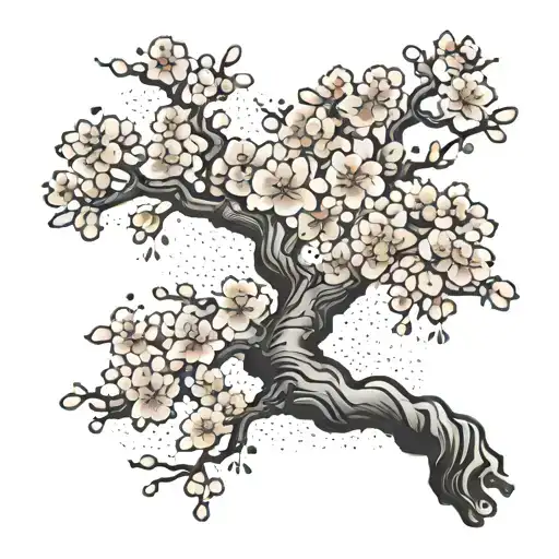 Create A Tattoo Of A Traditional Japanese Sakura Tree With A Scalpel