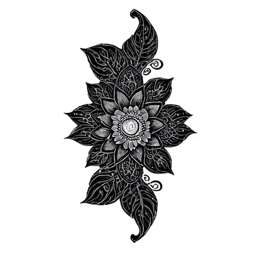 Feminine Mandala With Lotus Flow