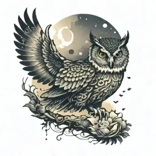 Wrist Tattoo A Mystical Scene Of A Healing Owl Guiding A Diver Through The Depths Of The Ocean